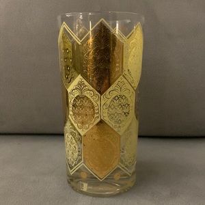 Vintage 1960’s Ned Harris Cera 22kt Gold Pineapple Tumbler Cocktail Glass